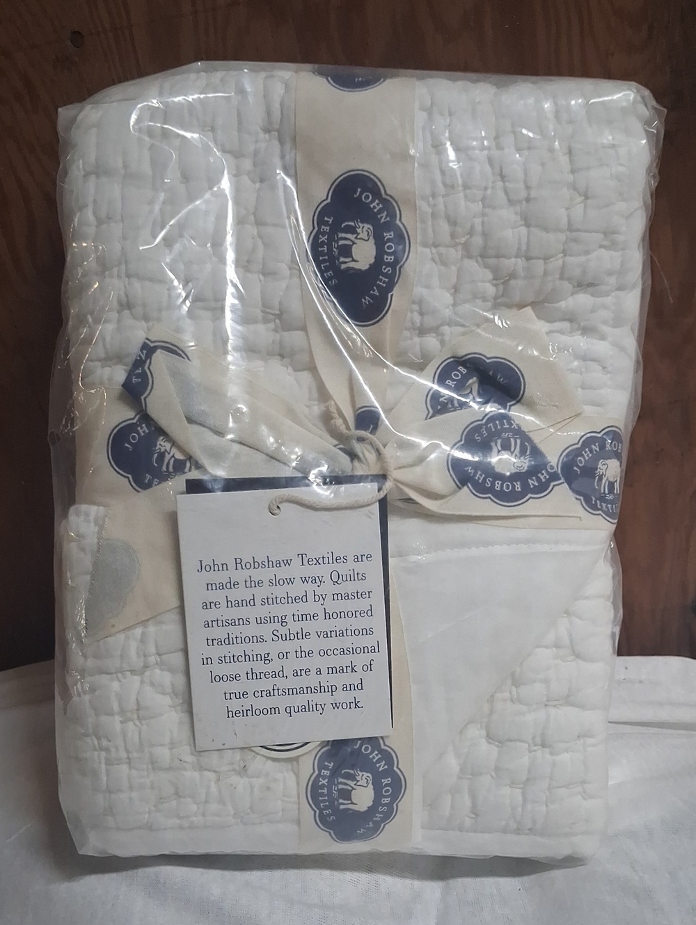 NWT John Robshaw White Hand Stitched 26x26 Sham